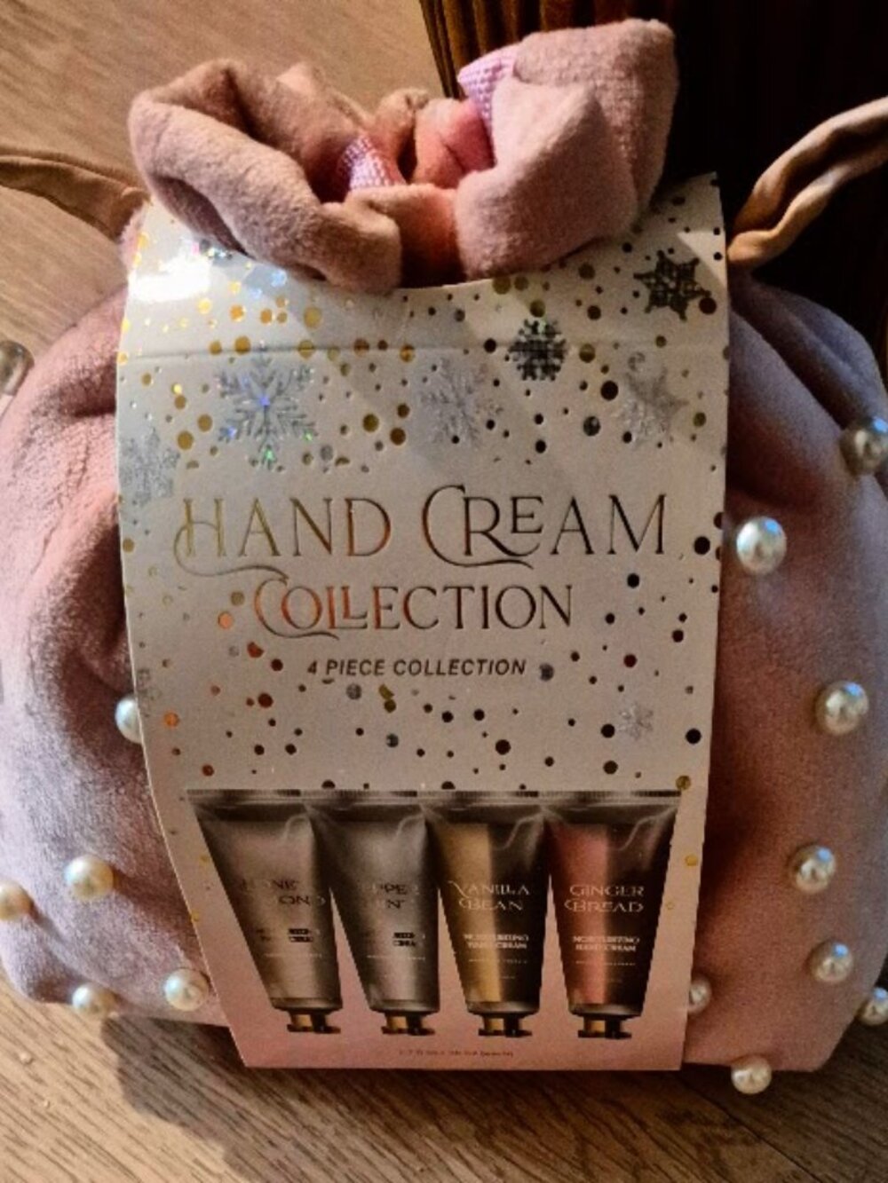 Hand Cream (4) collection in Beaded Pink Bag Enchanted Perfect Gift Bag
